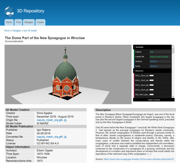 DFG Viewer 3D – Infra­st­ruc­ture for digital 3D reconstructions